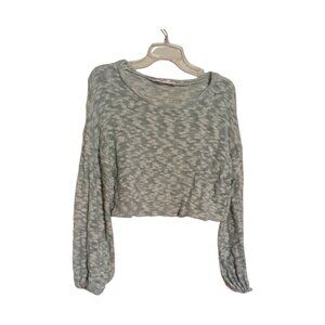 BLUE BLUSH long sleeve cropped sweater from pitaya